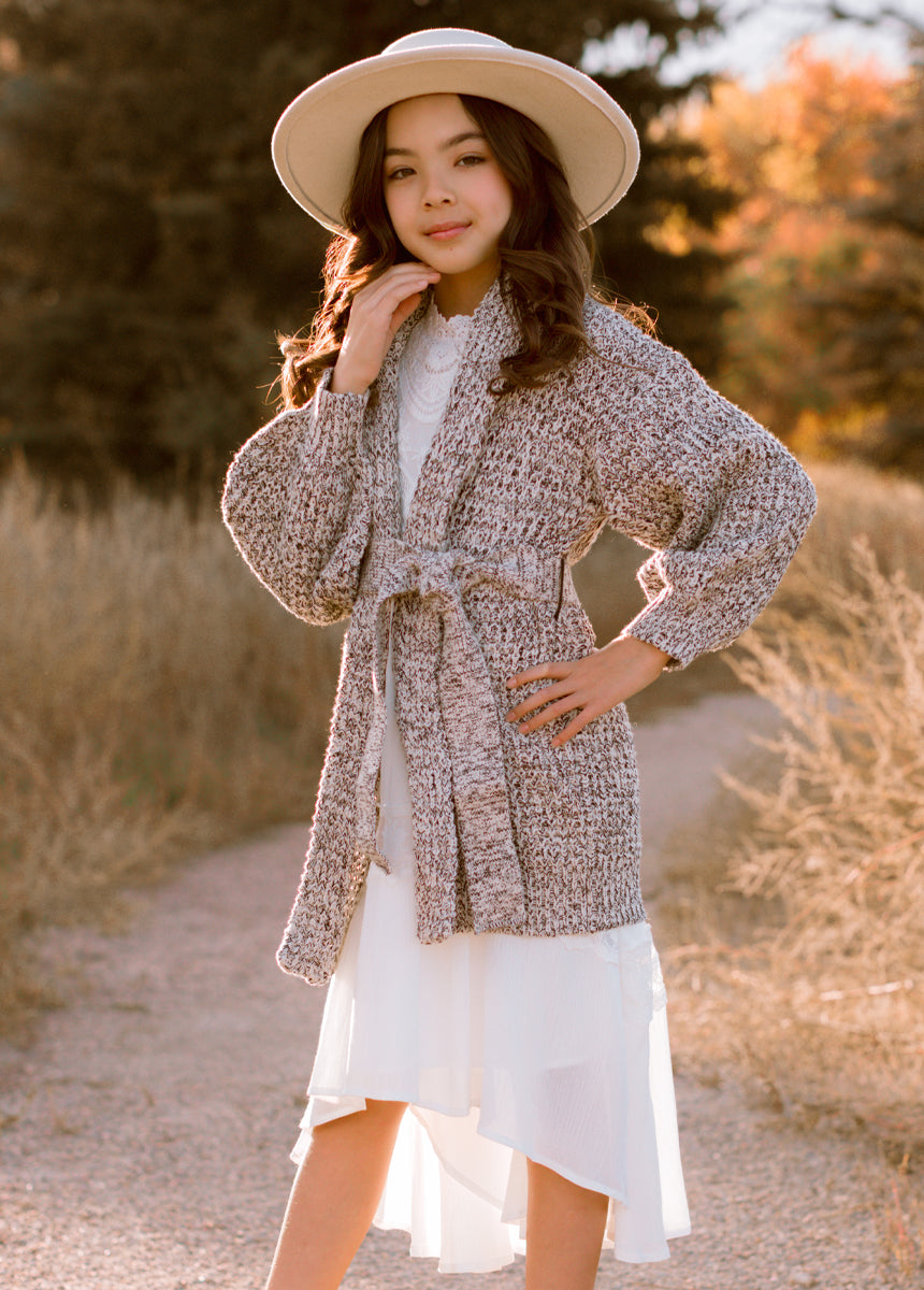 Orlagh Cardi in Cream Black Marl