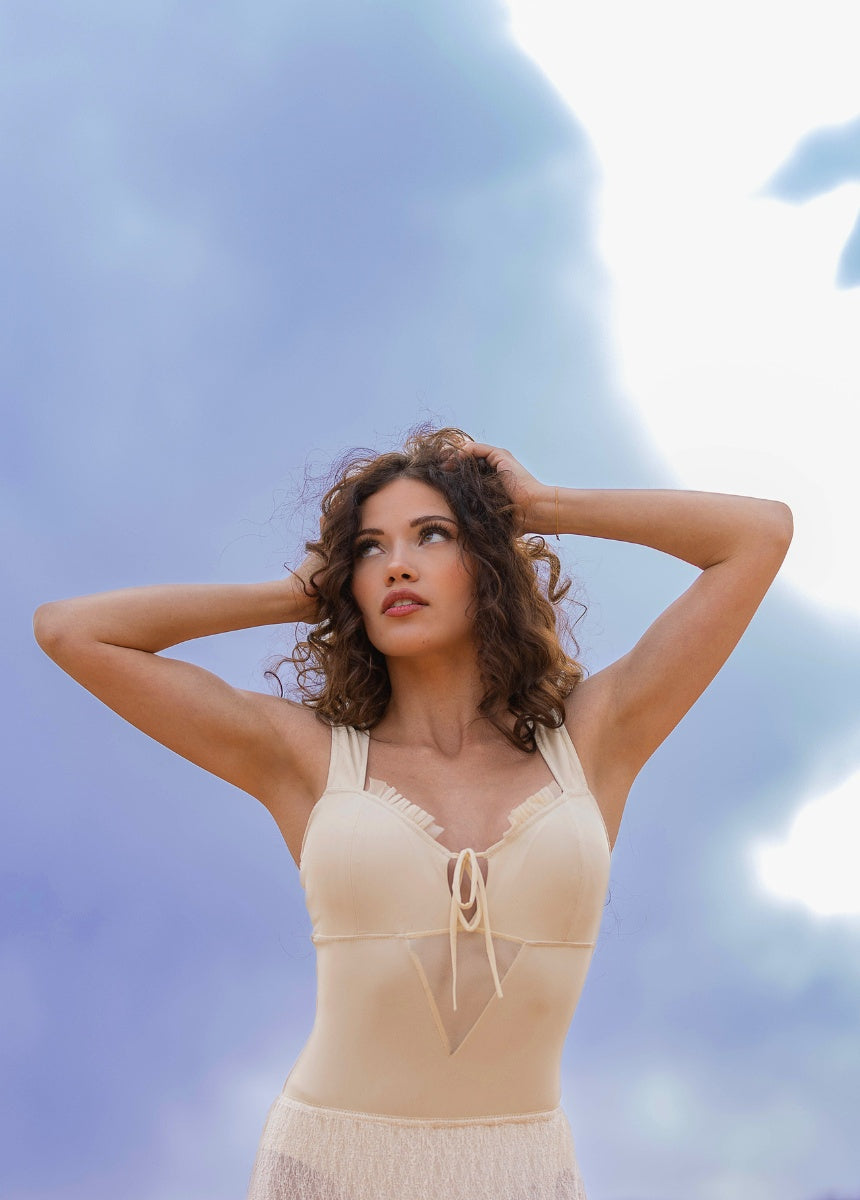 Pansey Bodysuit in Cream