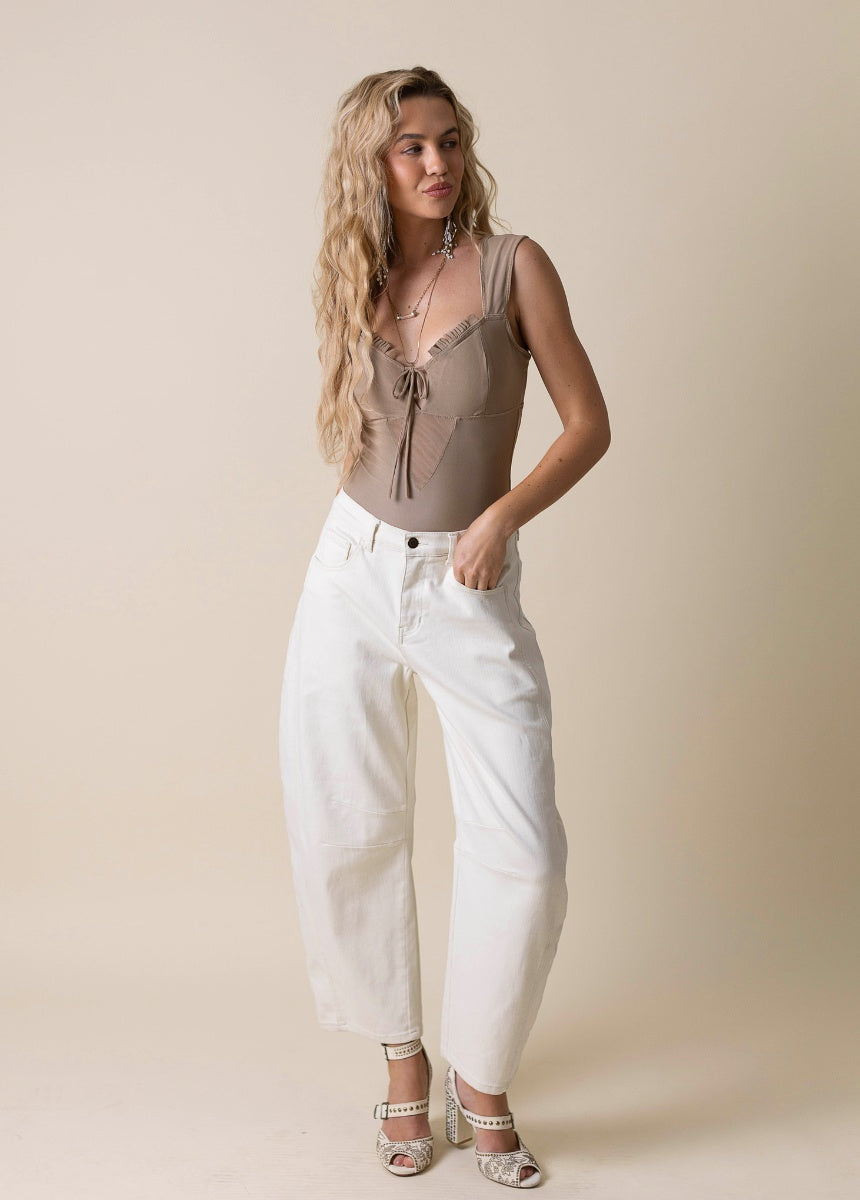 Pansey Bodysuit in Taupe