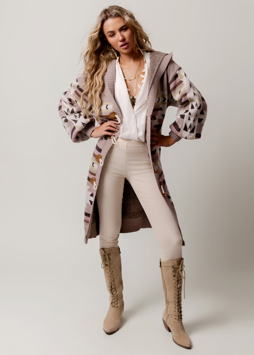 Rianne Sweater in Cream Pattern