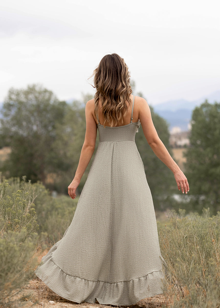 Rumi Dress in Moss Green