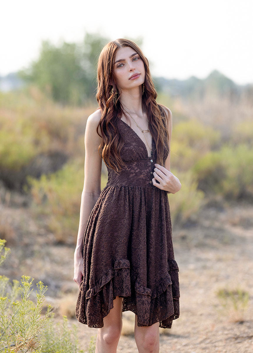 Selena Dress in Bark
