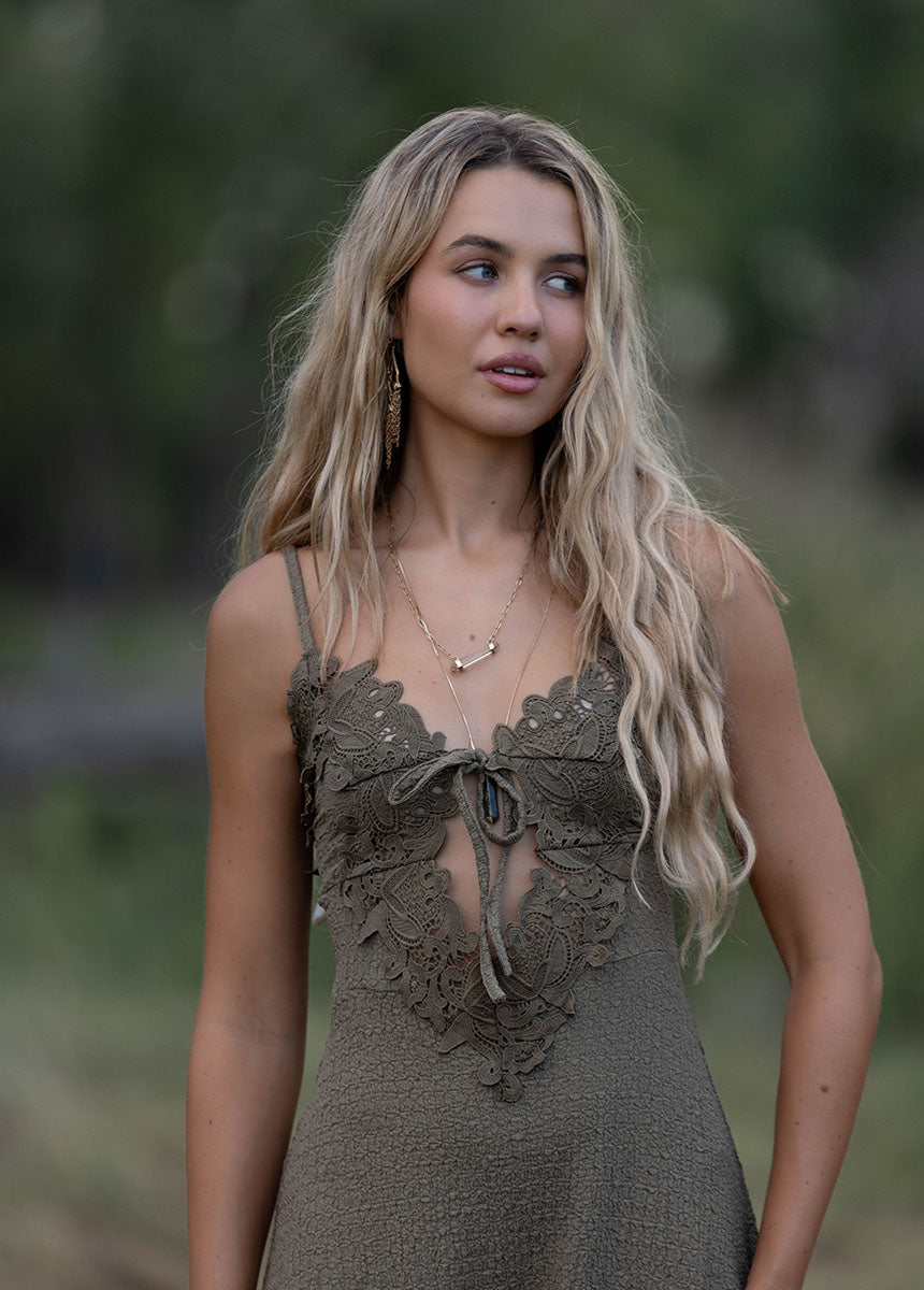 Solene Dress in Army Green