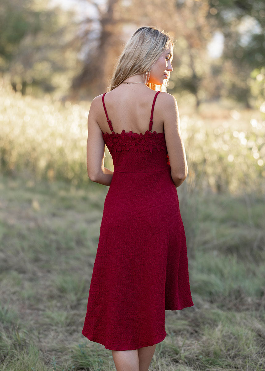 Solene Dress in Crimson