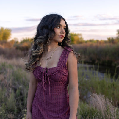 Tea Dress in Rose Brown