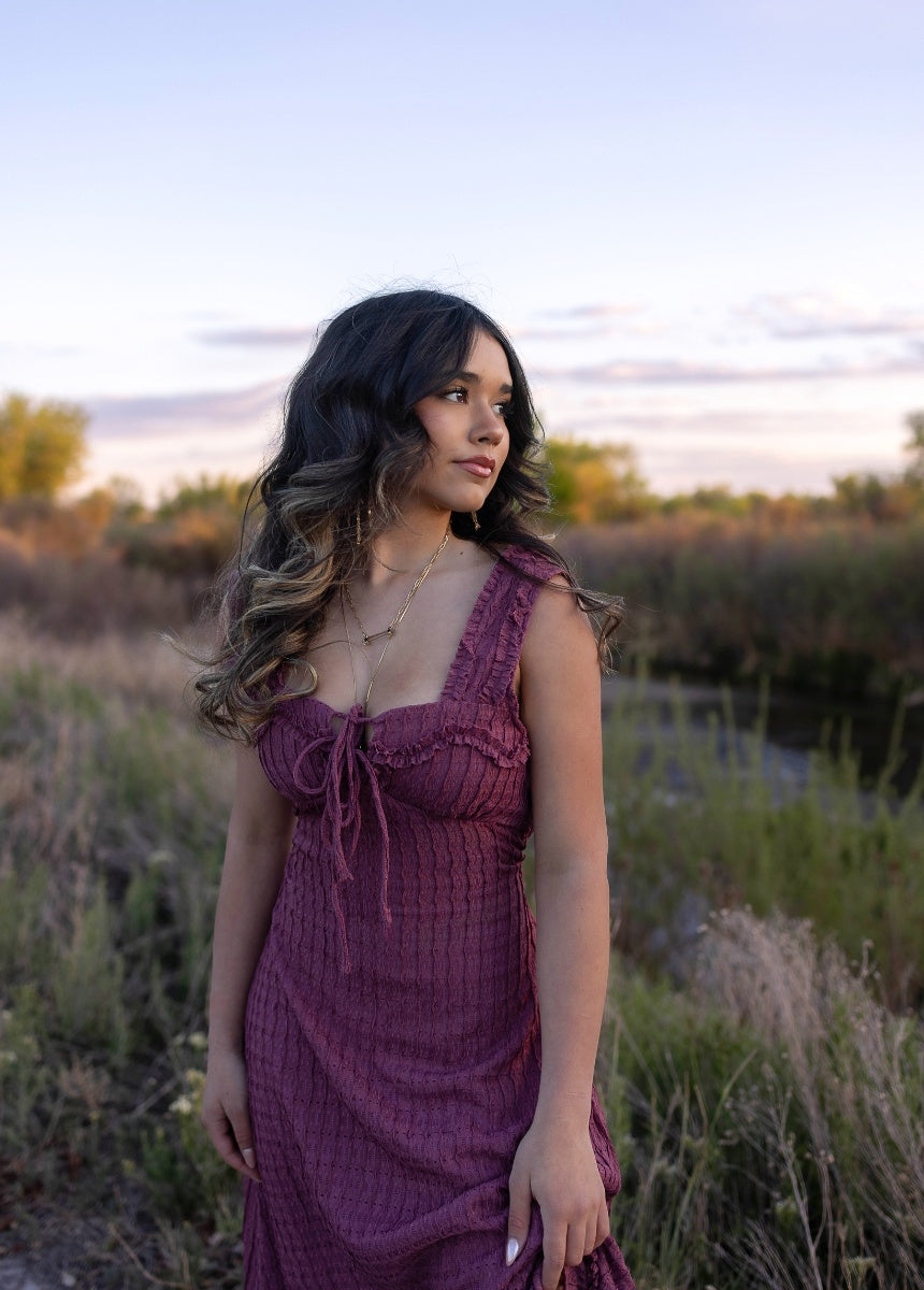 Tea Dress in Rose Brown