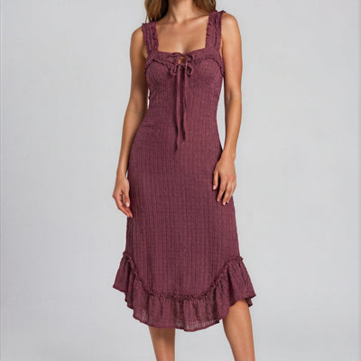 Tea Dress in Rose Brown