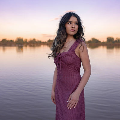 Tea Dress in Rose Brown