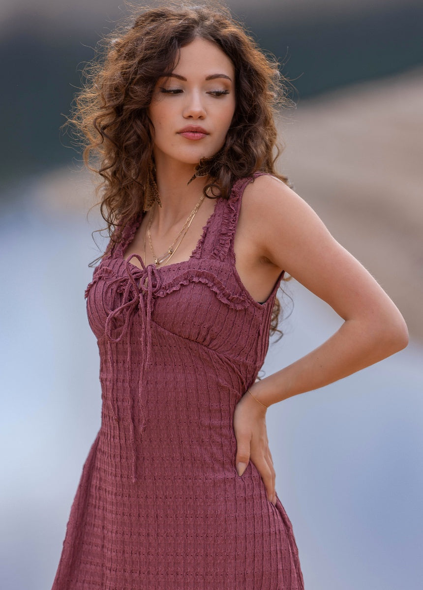 Tea Dress in Rose Brown - Joyfolie Tea Dress in Rose Brown - Joyfolie