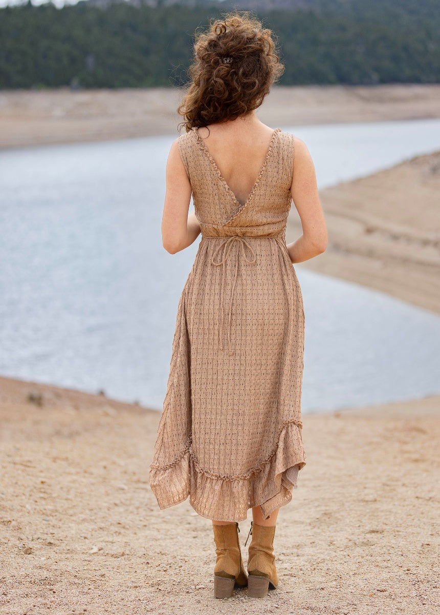 Tea Dress in Taupe - Joyfolie Tea Dress in Taupe - Joyfolie
