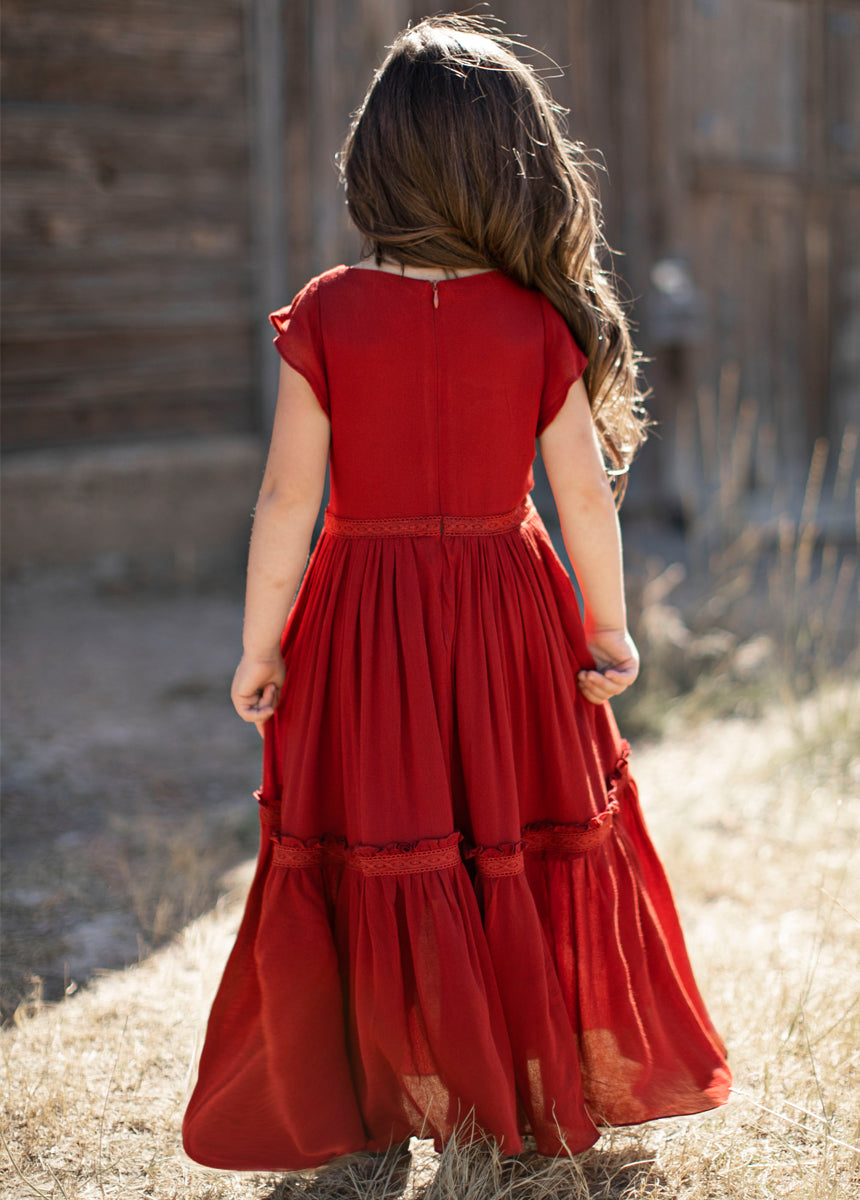 Viola Dress in Crimson