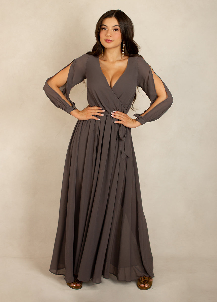Joyfolie Women's Aniya Maxi Boho Dress in Charcoal, Extra Extra Small Joyfolie Women's Aniya Maxi Boho Dress in Charcoal, Extra Extra Small