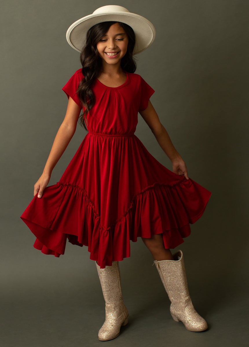 Adrianna Dress in Crimson