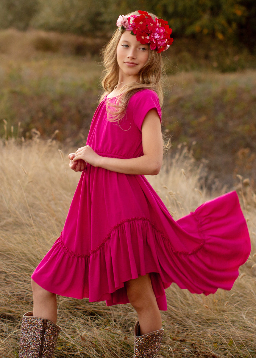 Adrianna Dress in Fuchsia