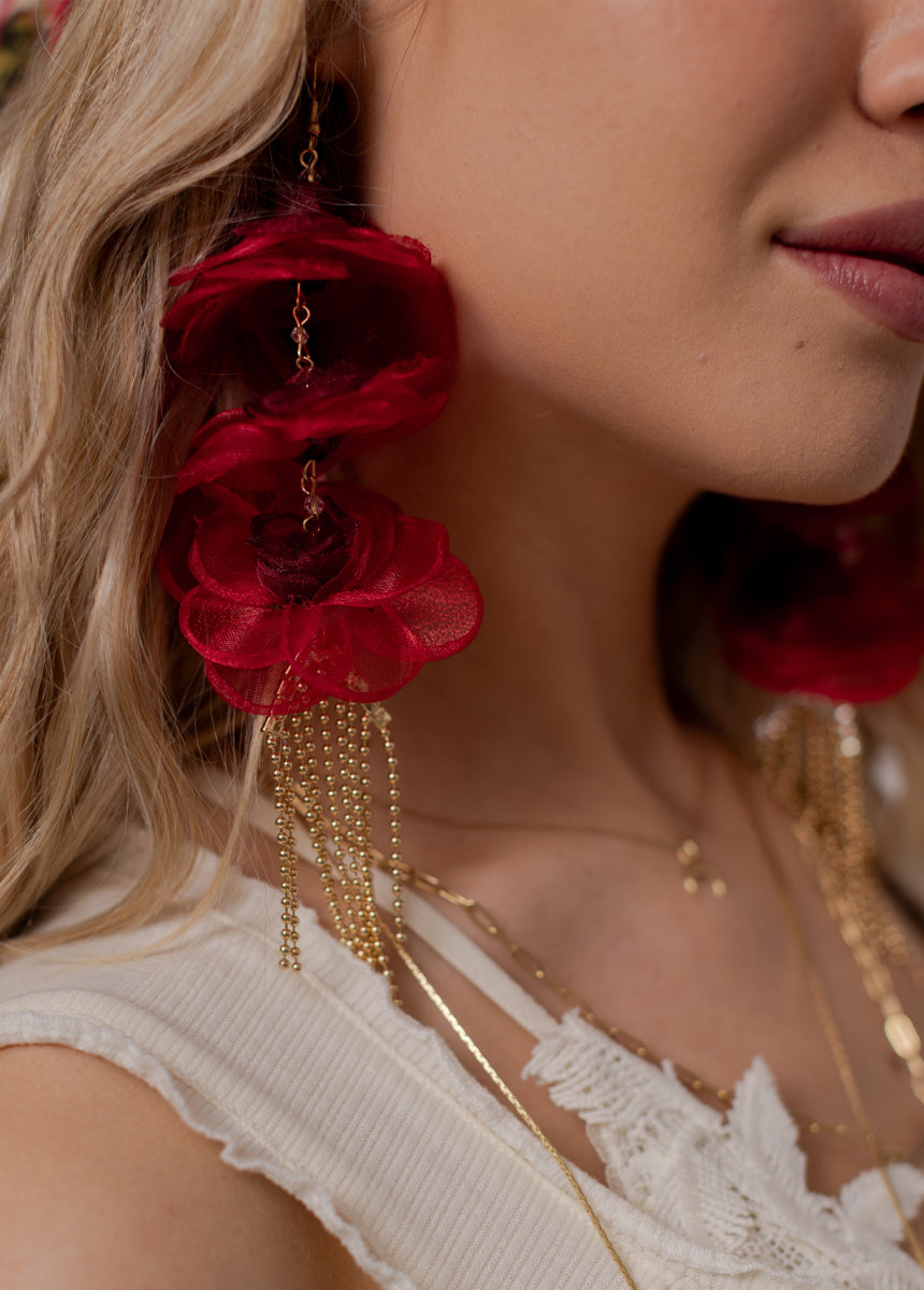 Aelita Earrings in Red