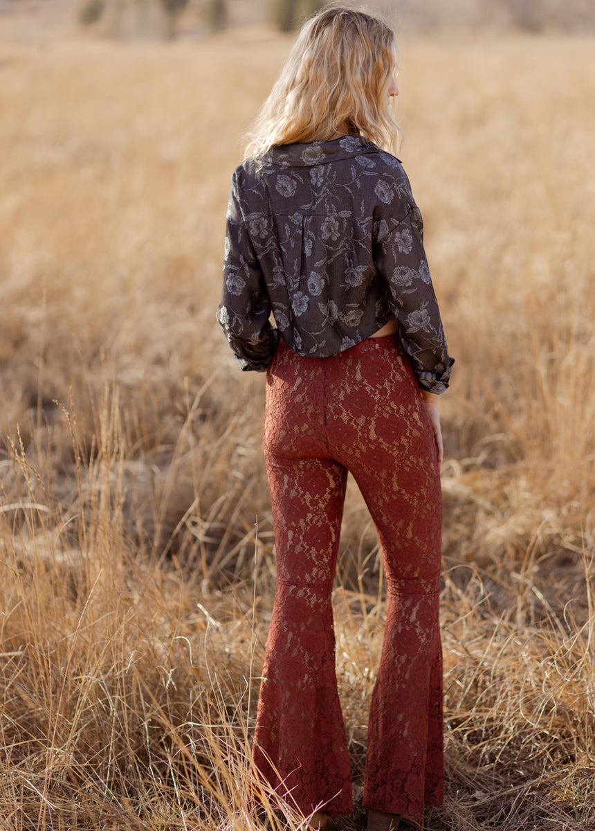 Agnecia Top in Dark Rose