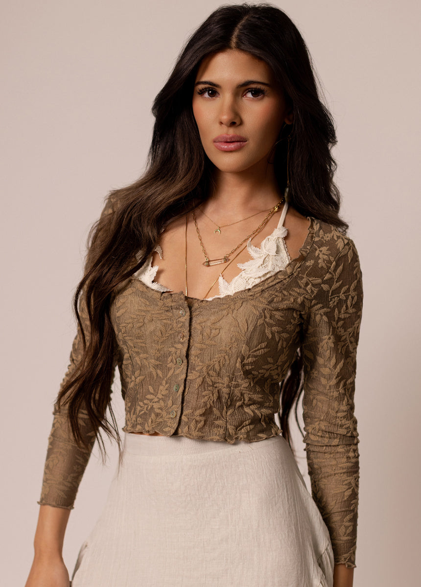 Aldina Top in Dusty Olive