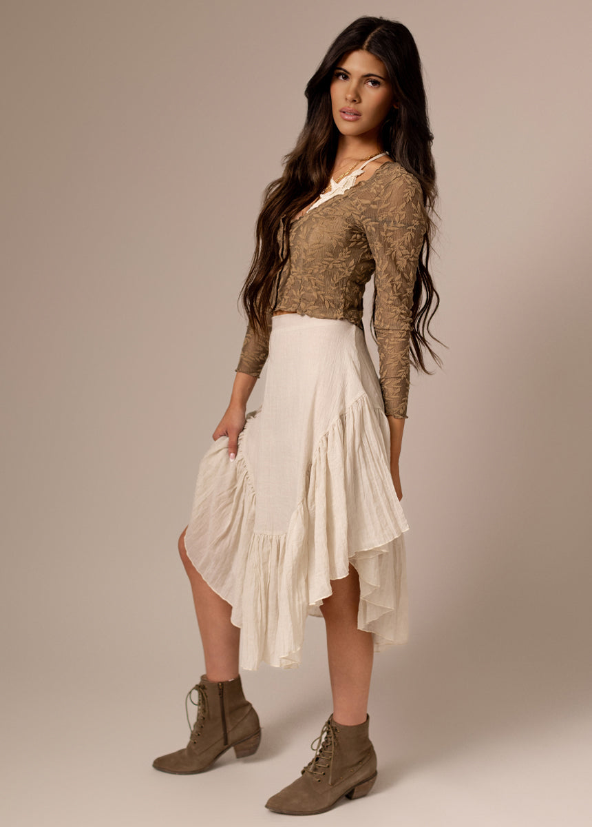 Aldina Top in Dusty Olive