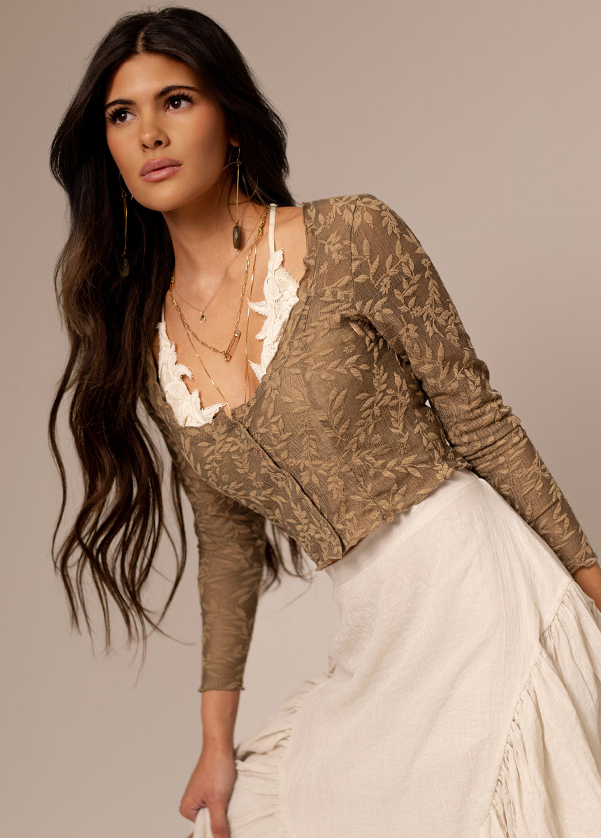 Aldina Top in Dusty Olive