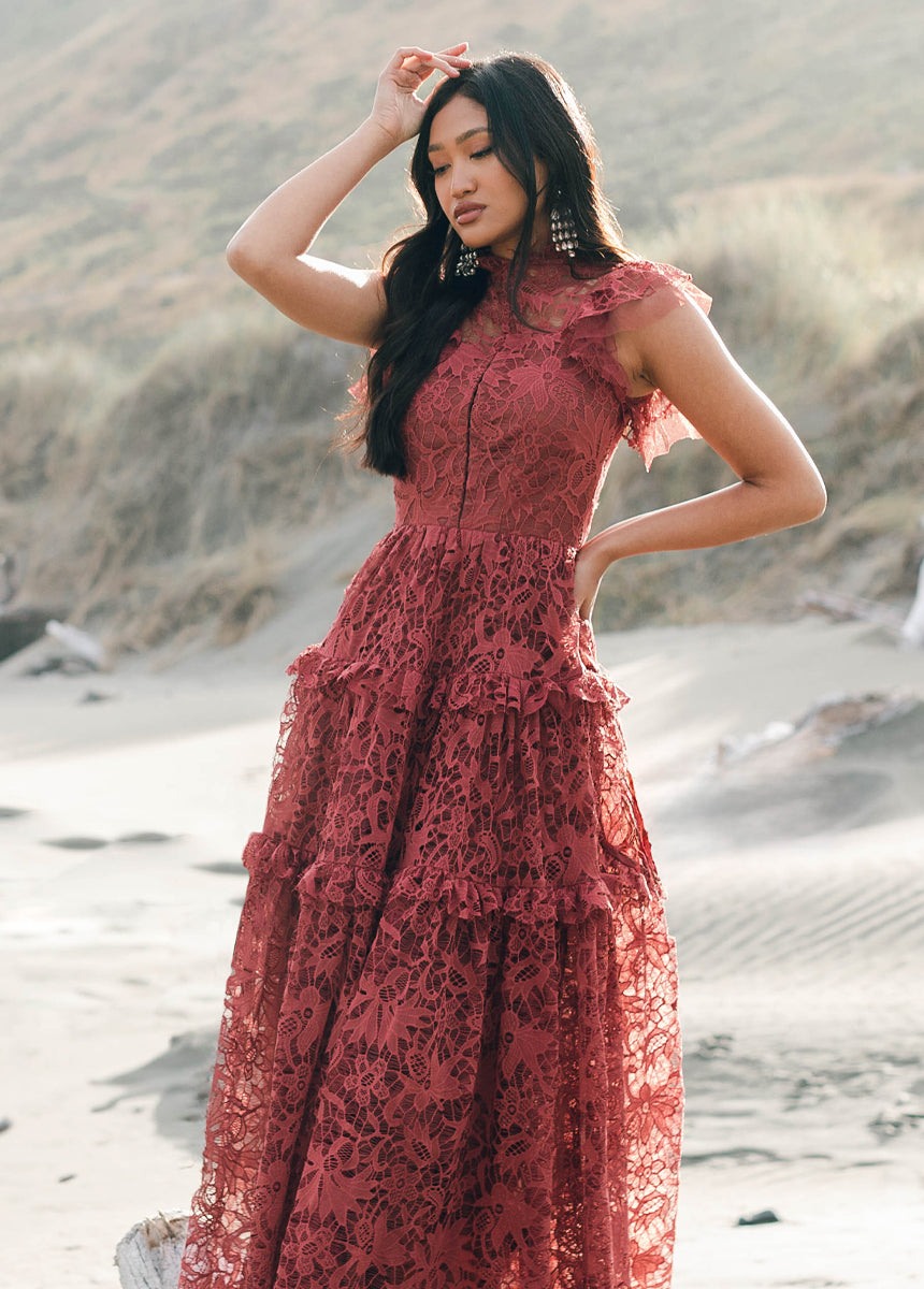 Allegra Impact Dress in Marsala