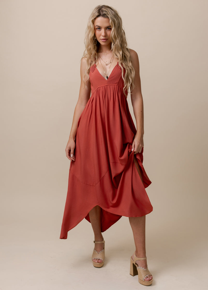 Alyssum Dress in Rust