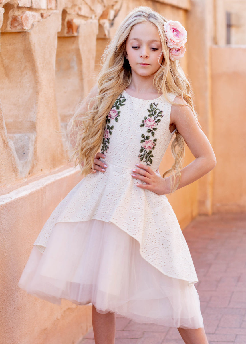 Joyfolie GirlsAmberlyn Dress in Cream, Size 6