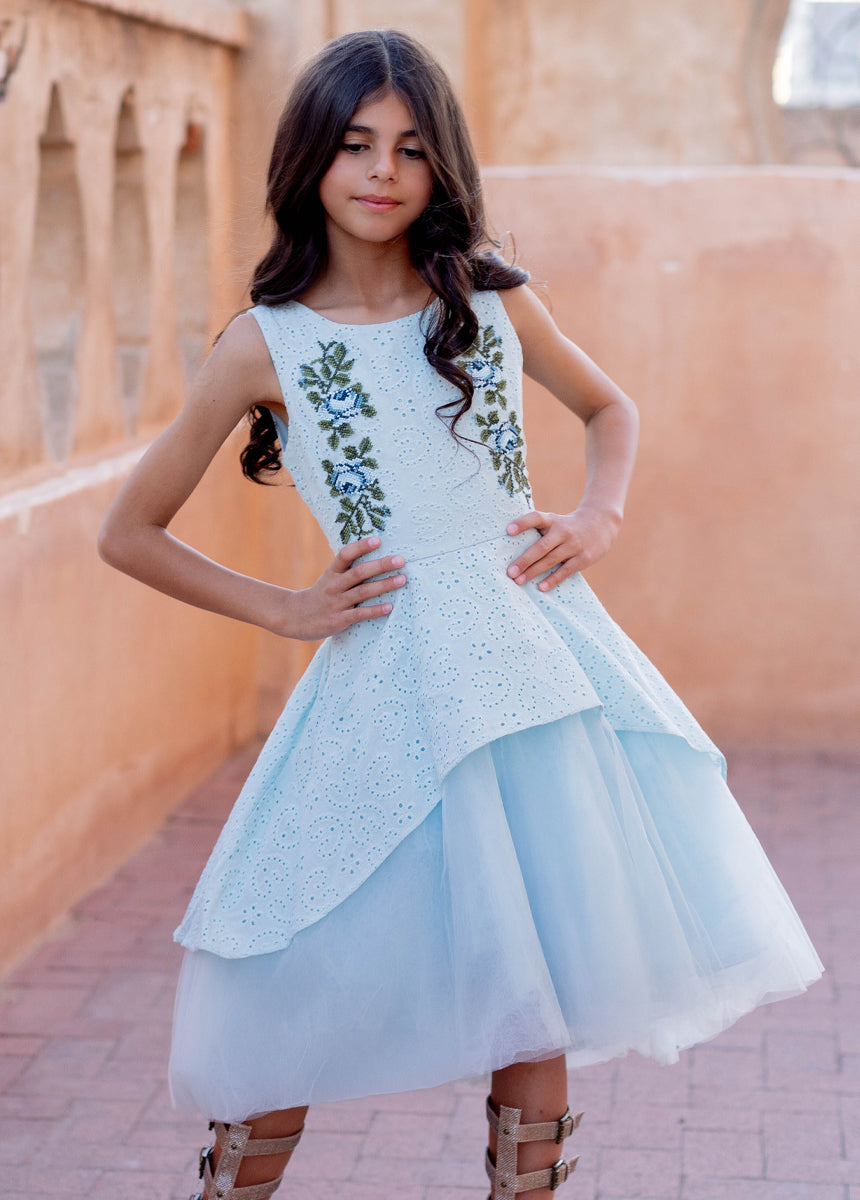 Joyfolie GirlsAmberlyn Dress in Ice Blue, Size 14