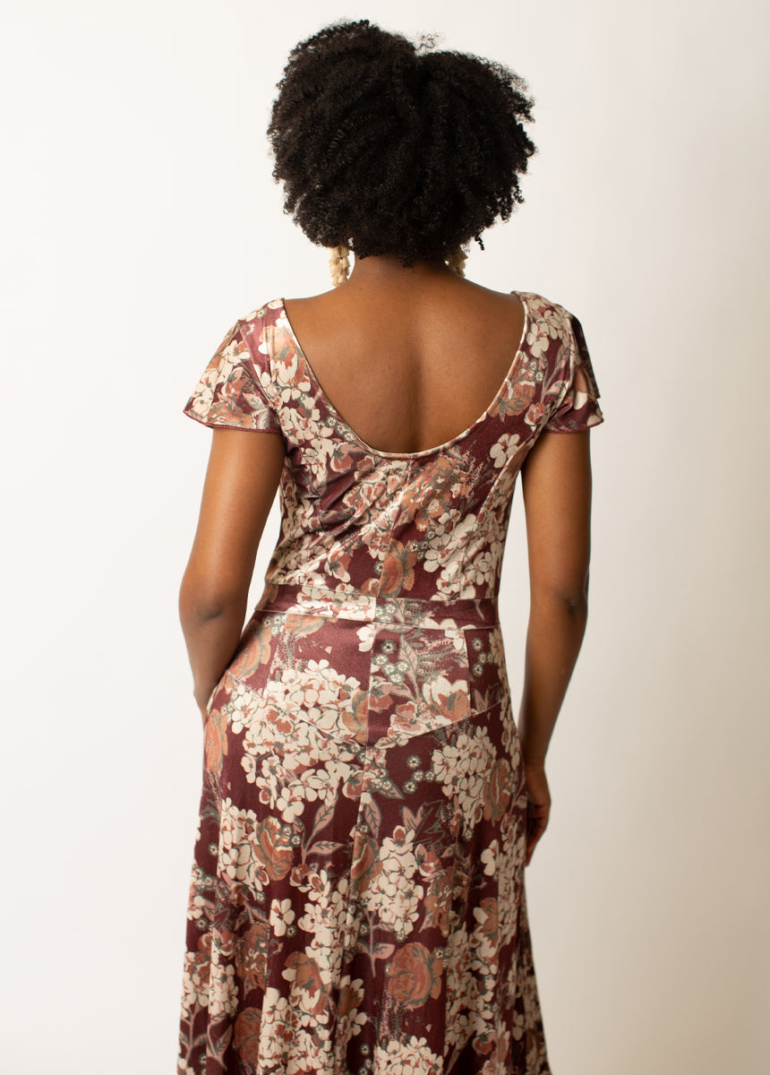 Anastasia Maxi Dress in Currant Floral