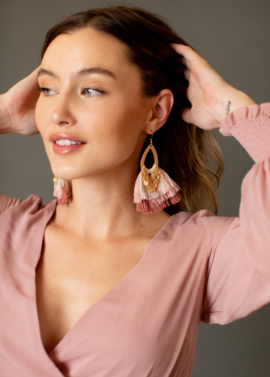 Kiara Earrings in Pink