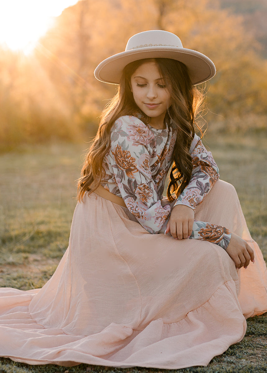 Lynne Top in Blush Floral