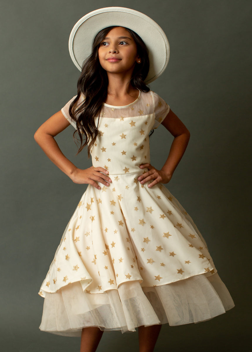 Joyfolie Girls Annalise Maxi Boho Dress in Cream, Size 3 Joyfolie Girls Annalise Maxi Boho Dress in Cream, Size 3