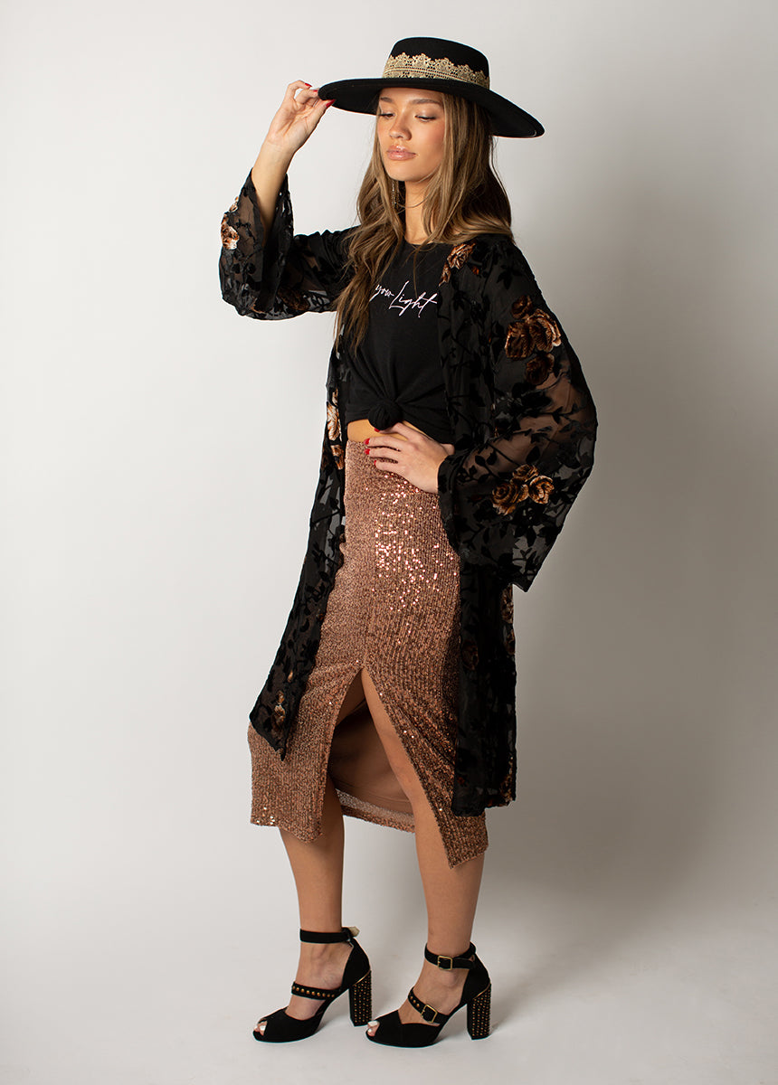 Annisa Duster in Black Burnout