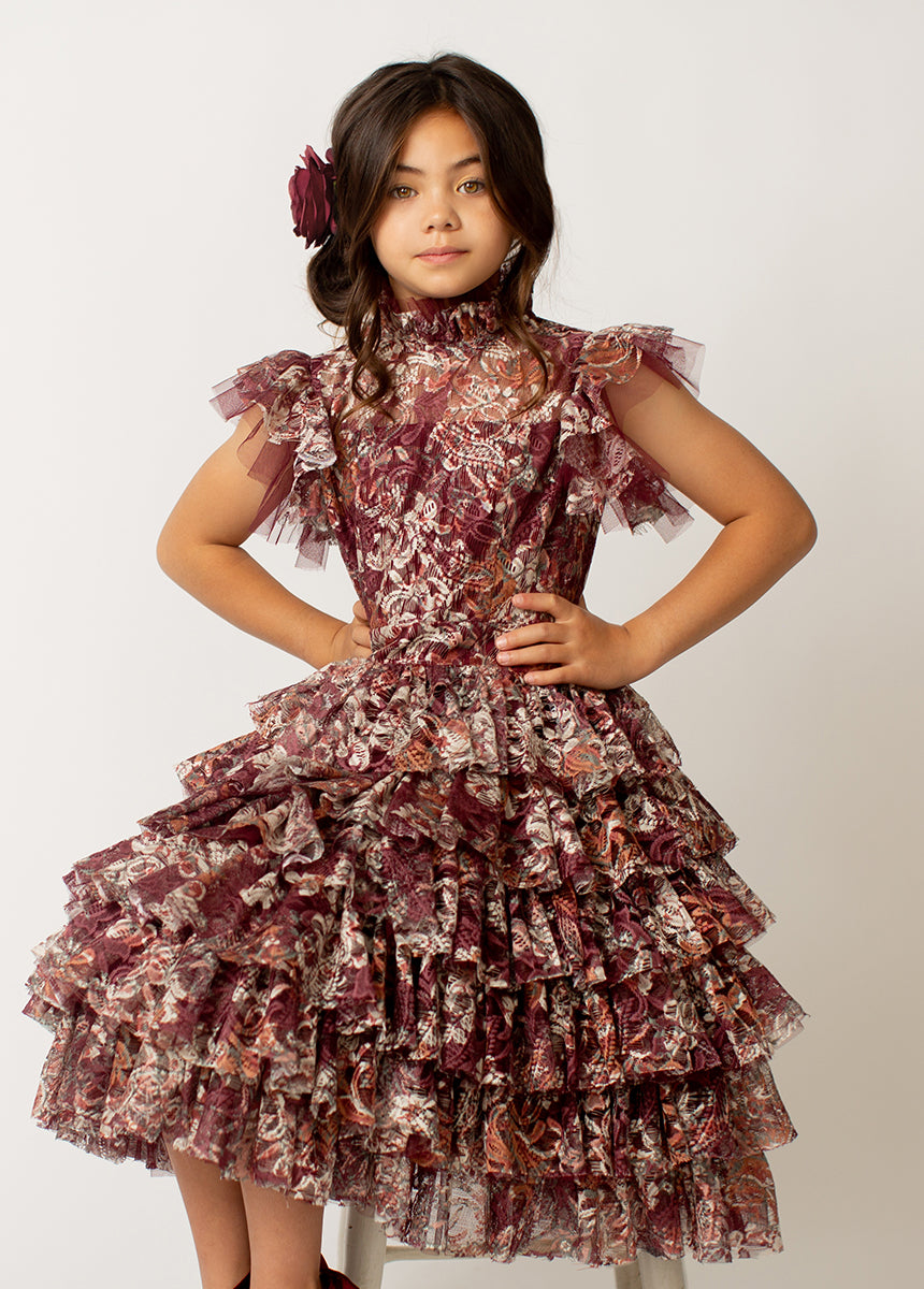 Anouk Petticoat Dress in Currant Floral