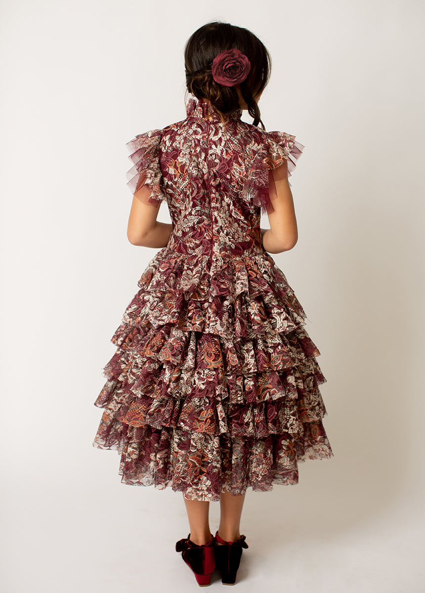 Anouk Petticoat Dress in Currant Floral