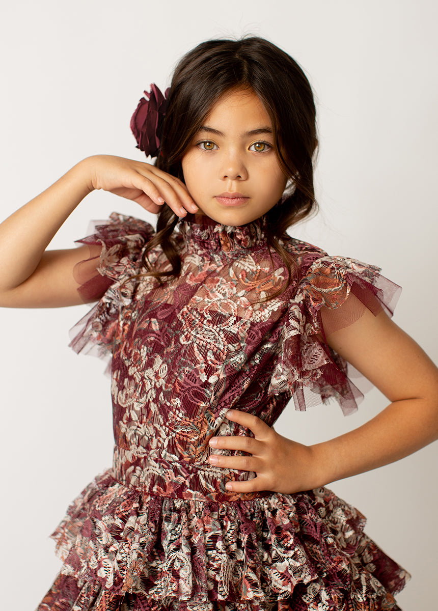 Anouk Petticoat Dress in Currant Floral