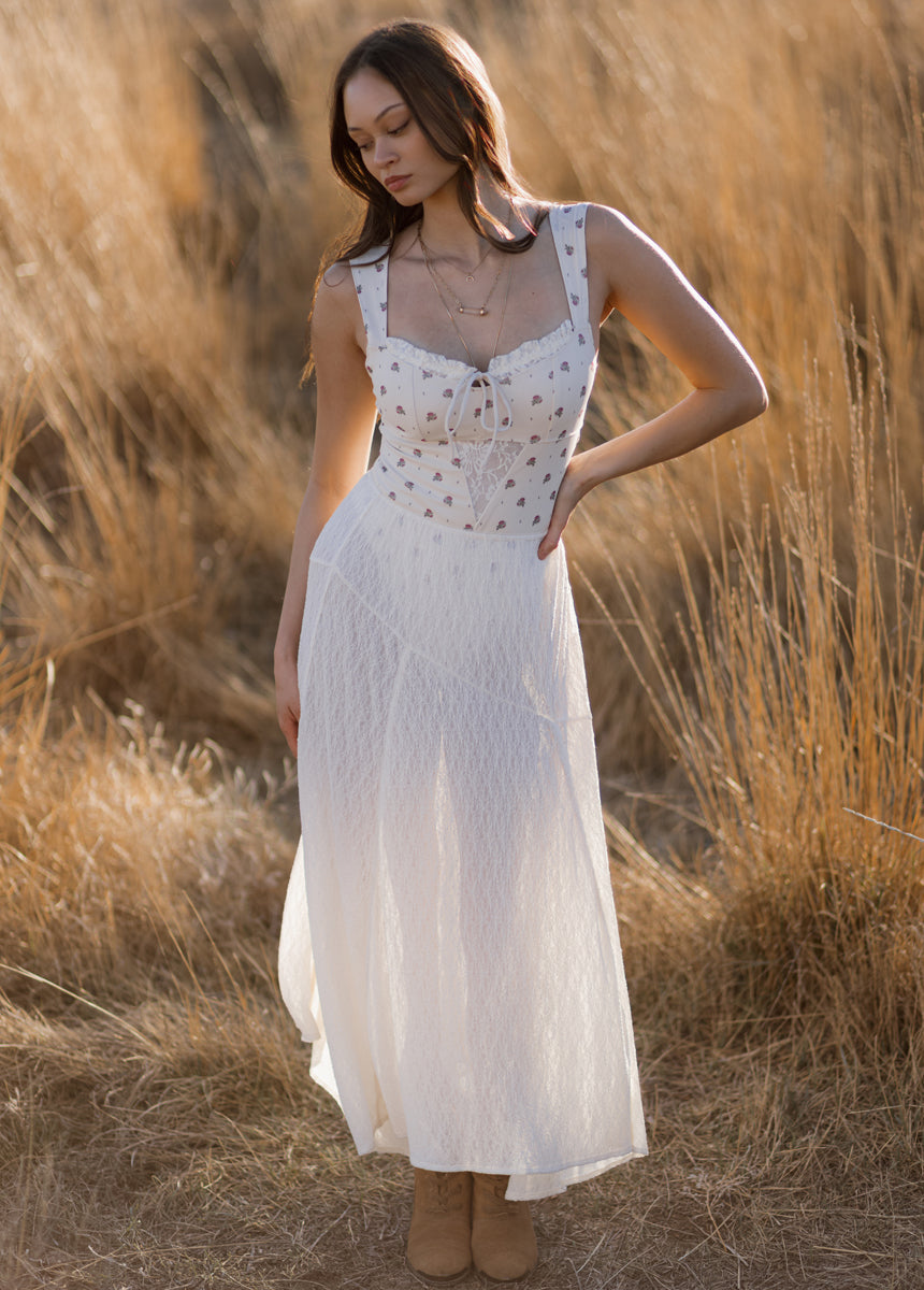 Apple Maxi Skirt in Cream