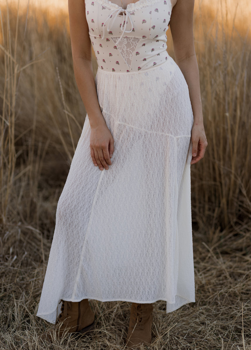 Apple Maxi Skirt in Cream