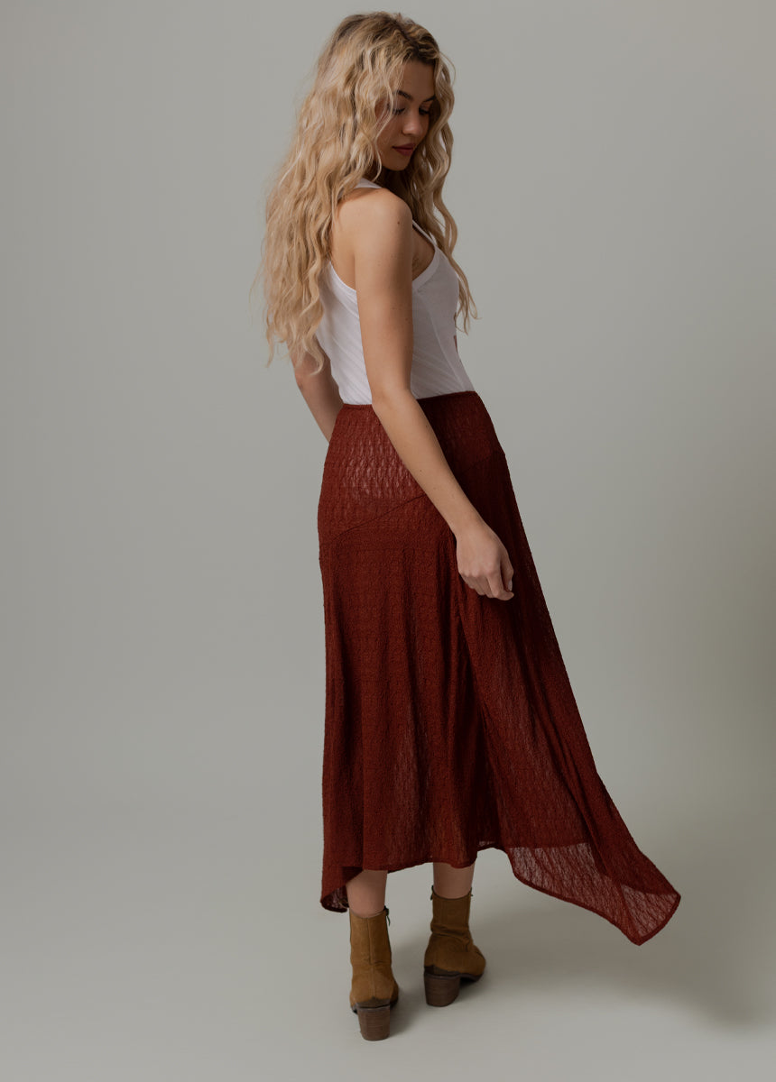 Apple Maxi Skirt in Rust