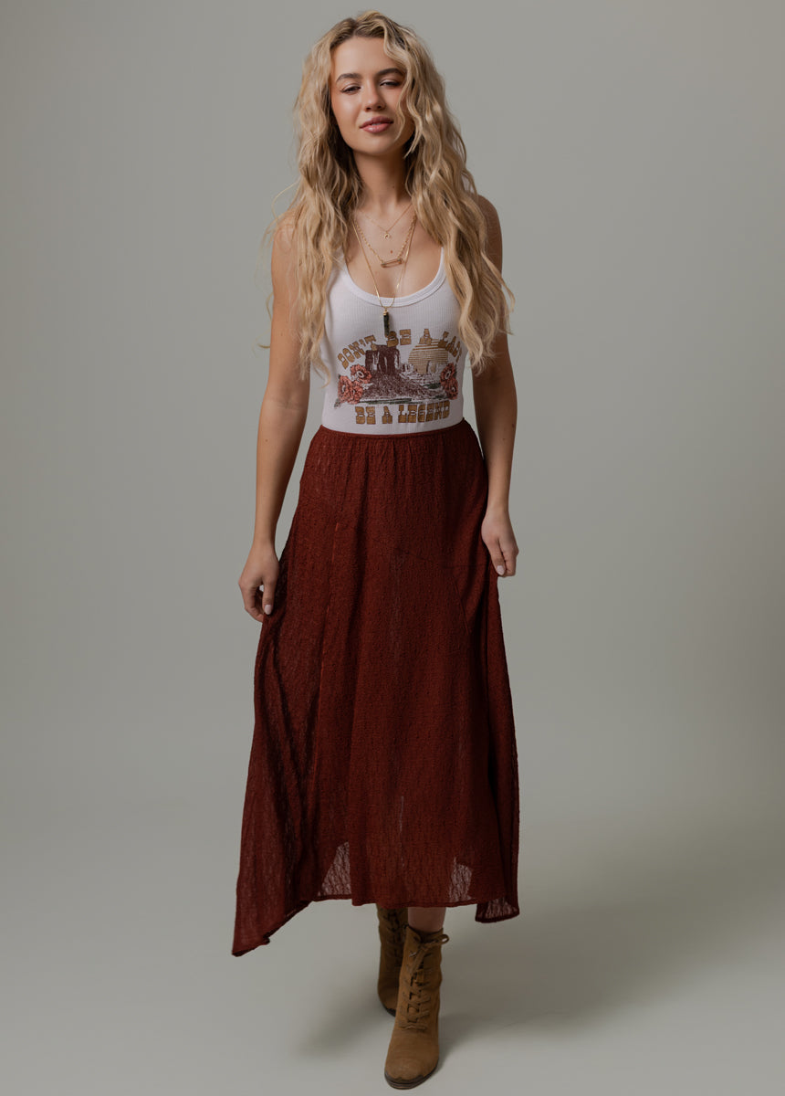 Apple Maxi Skirt in Rust