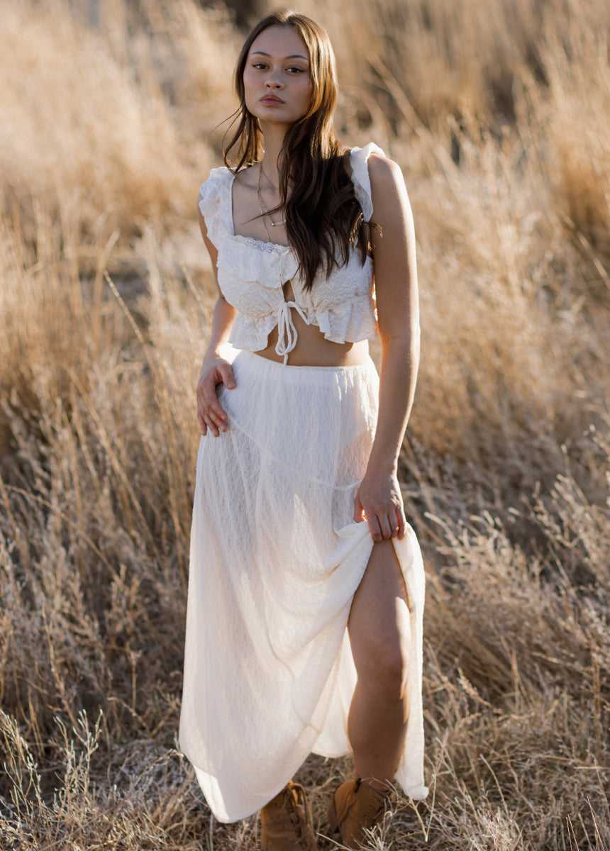 Apple Maxi Skirt in Cream