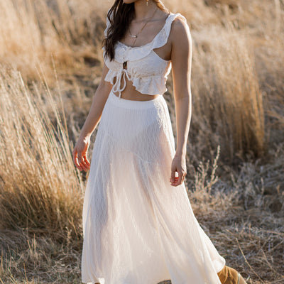 Apple Maxi Skirt in Cream