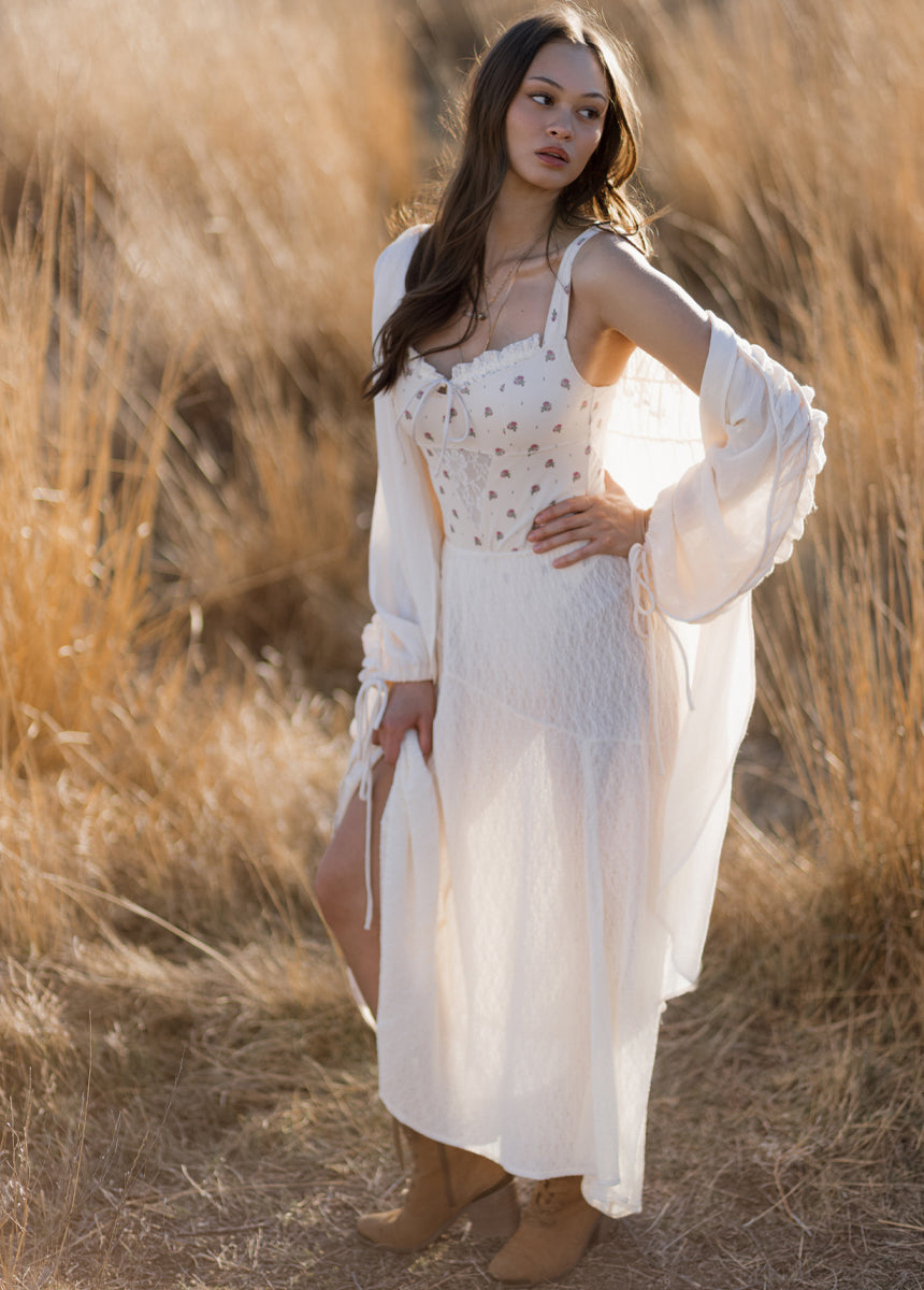 Apple Maxi Skirt in Cream