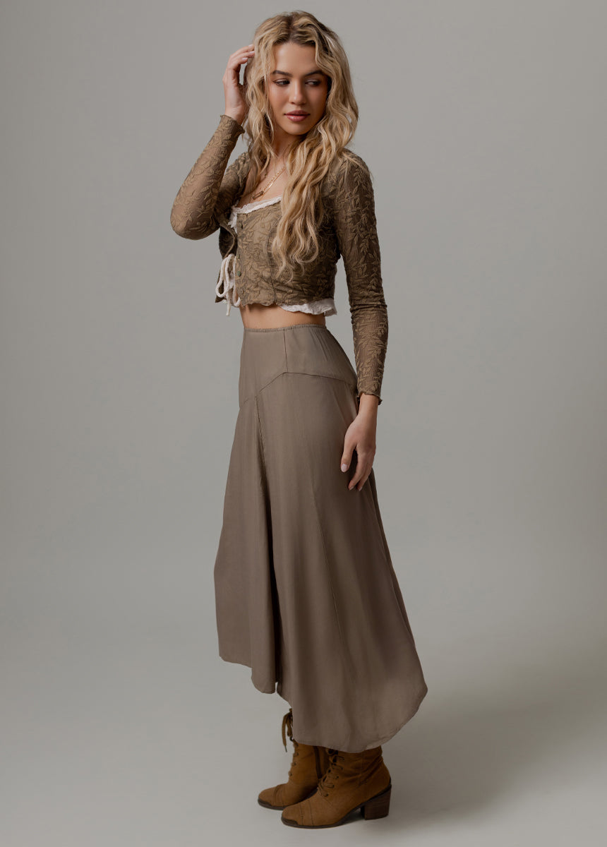 Apple Maxi Skirt in Khaki