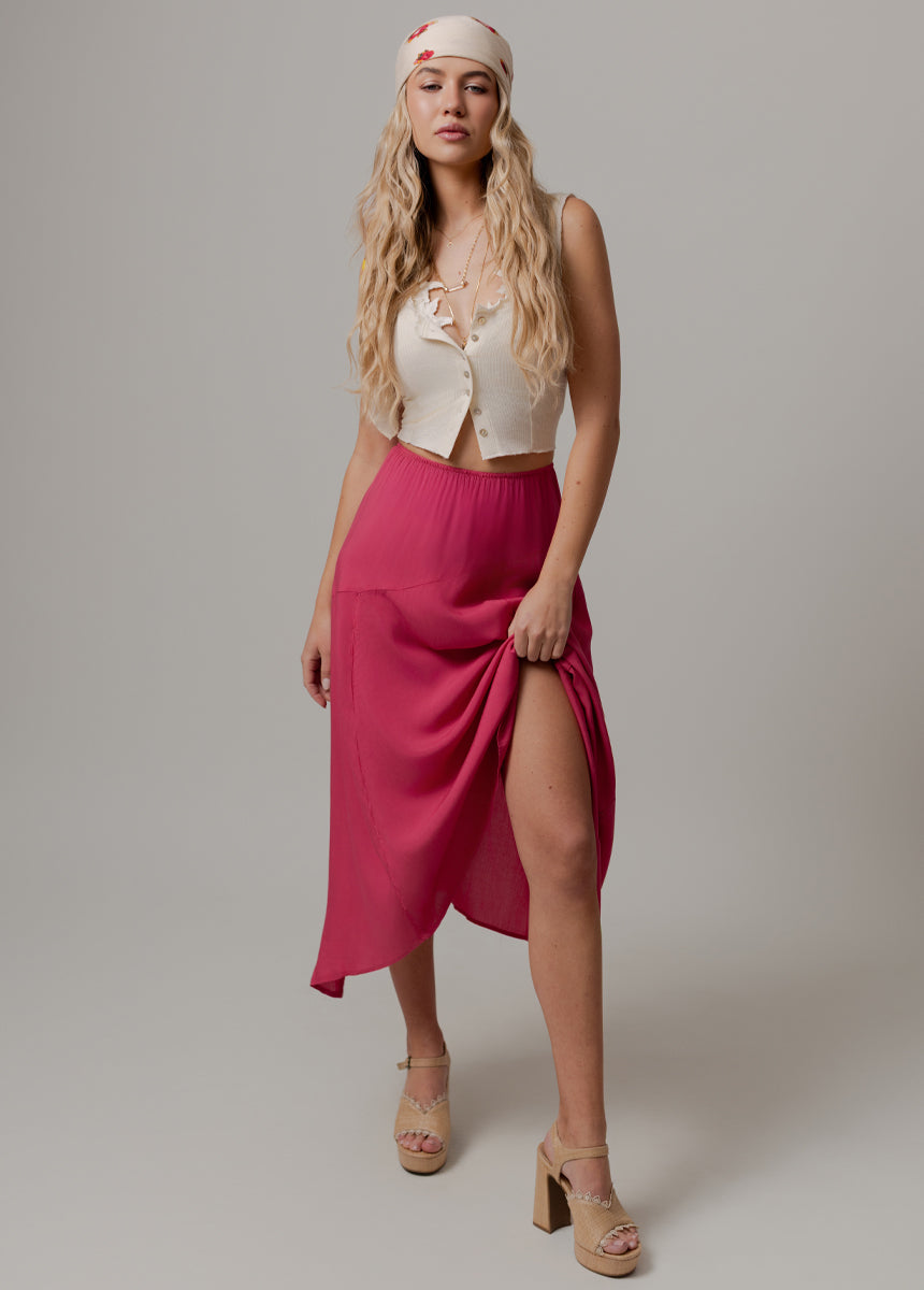 Apple Maxi Skirt in Vintage Red