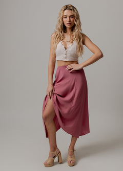 Apple Maxi Skirt in Rose - Joyfolie