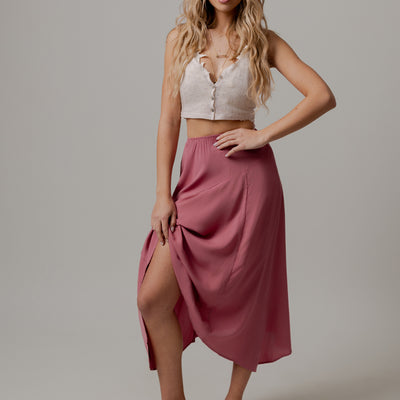 Apple Maxi Skirt in Rose