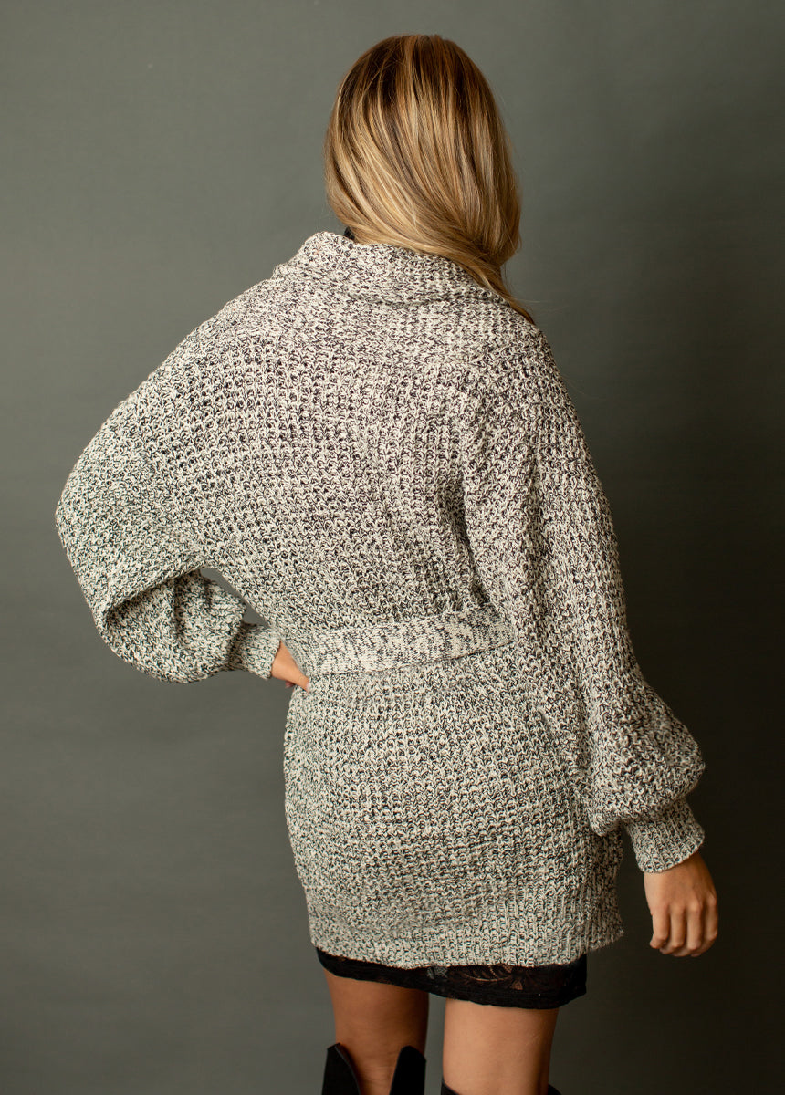 Aurla Cardi in Cream Black Marl