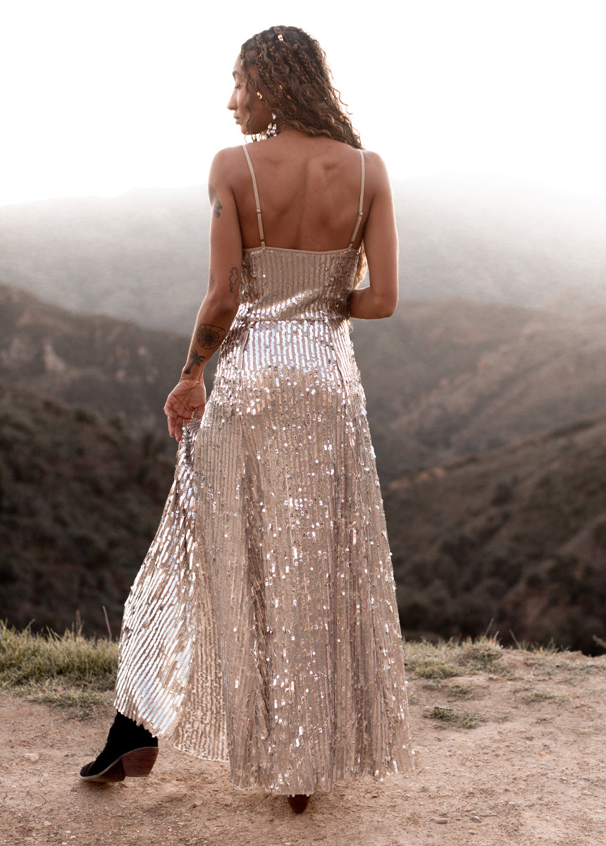 Aulora Dress in Silver