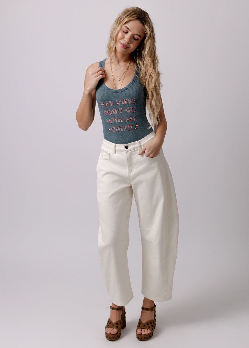 Miraya Barrel Jean in Ecru