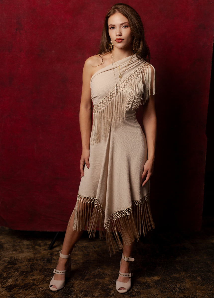 Aveline Dress in Ecru